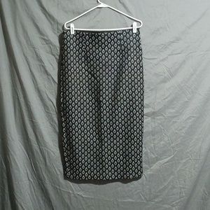 XOXO long jacquard pencil skirt